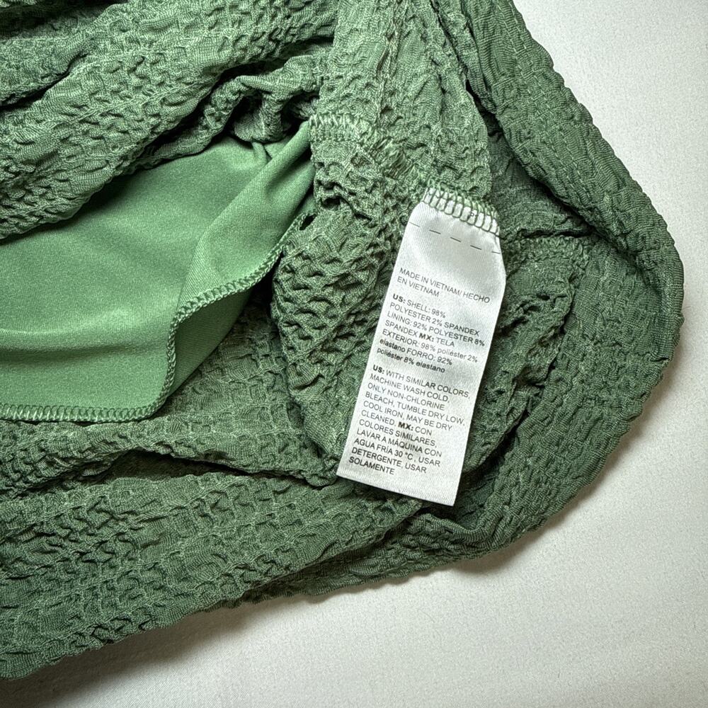 Chicos 2 Long Sleeve Round Neck Textured Stretch Green Blouse Womens Size L EUC - Picture 6 of 10